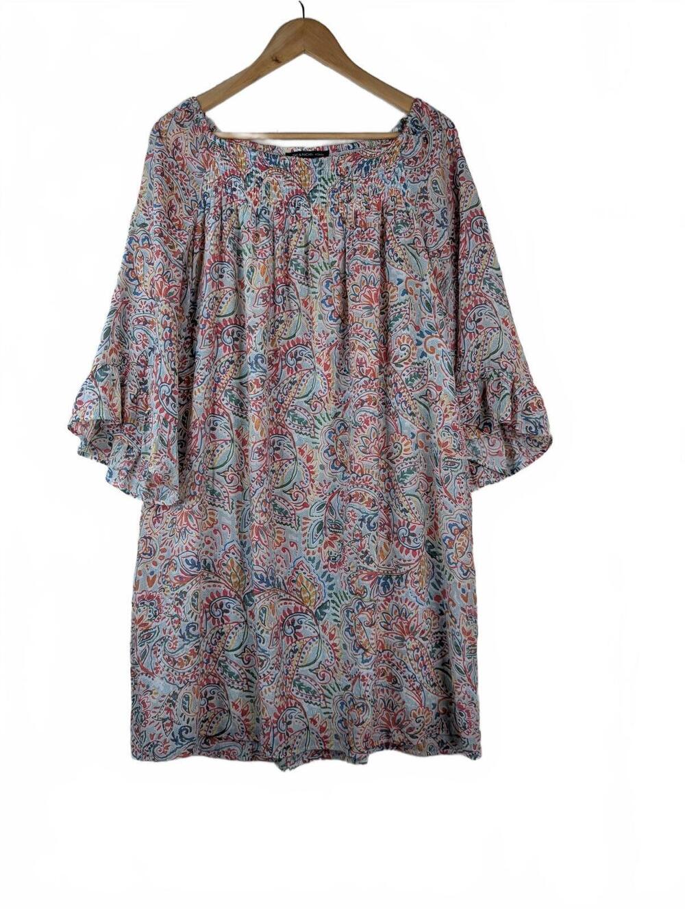 Zac & Rachel Woman Floral Print Boho Style Dress 1X